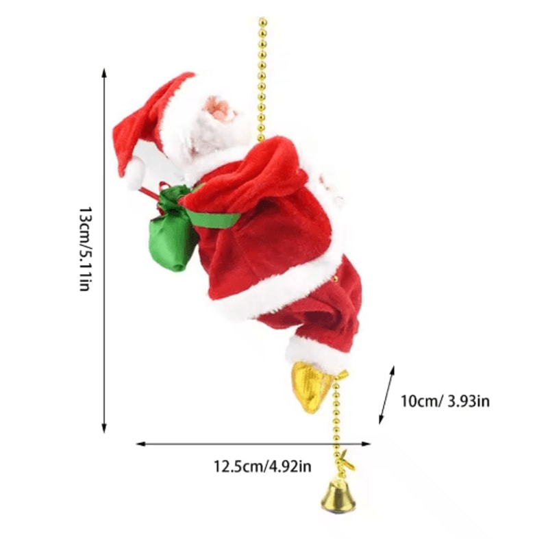 Animated Climbing Santa Decoration Musical Santa Rope Christmas Ornament 2