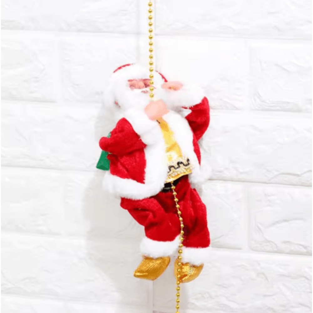 Animated Climbing Santa Decoration Musical Santa Rope Christmas Ornament 3