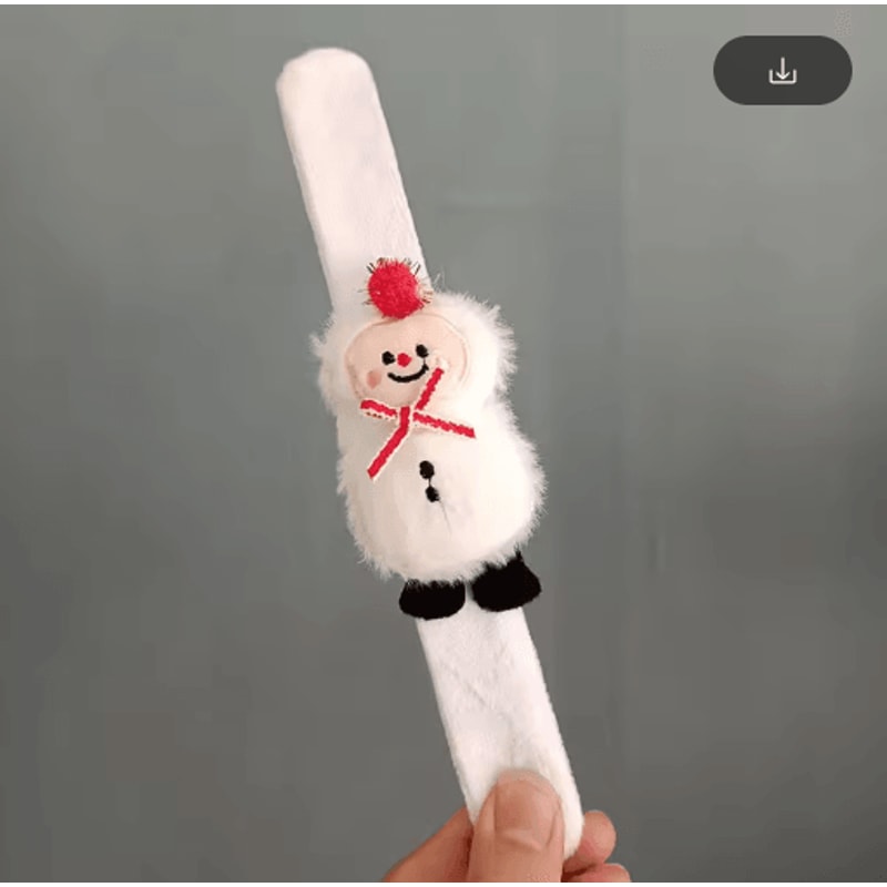 DDJOY Christmas Slap Bracelet Plush Elk And Snowman Kids Holiday Wristband 1