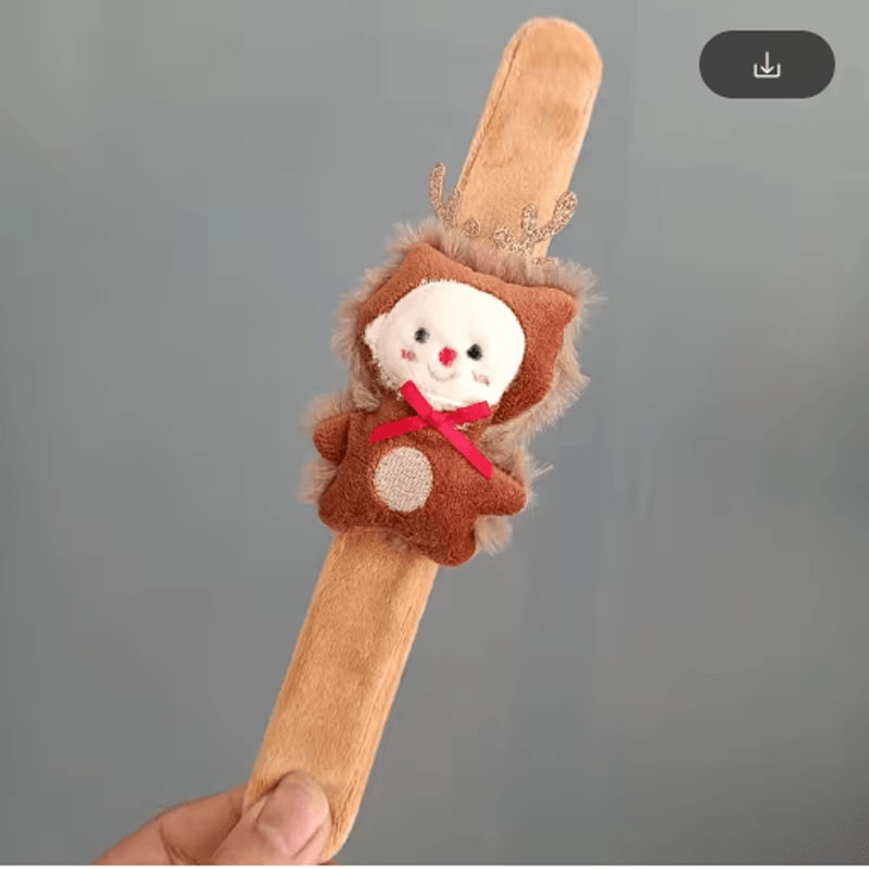 DDJOY Christmas Slap Bracelet Plush Elk And Snowman Kids Holiday Wristband 3