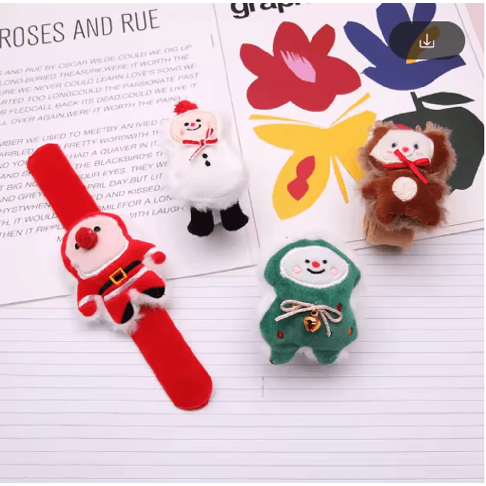 DDJOY Christmas Slap Bracelet Plush Elk And Snowman Kids Holiday Wristband 7