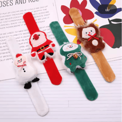 ddjoy christmas slap bracelet plush elk and snowman kids holiday wristband