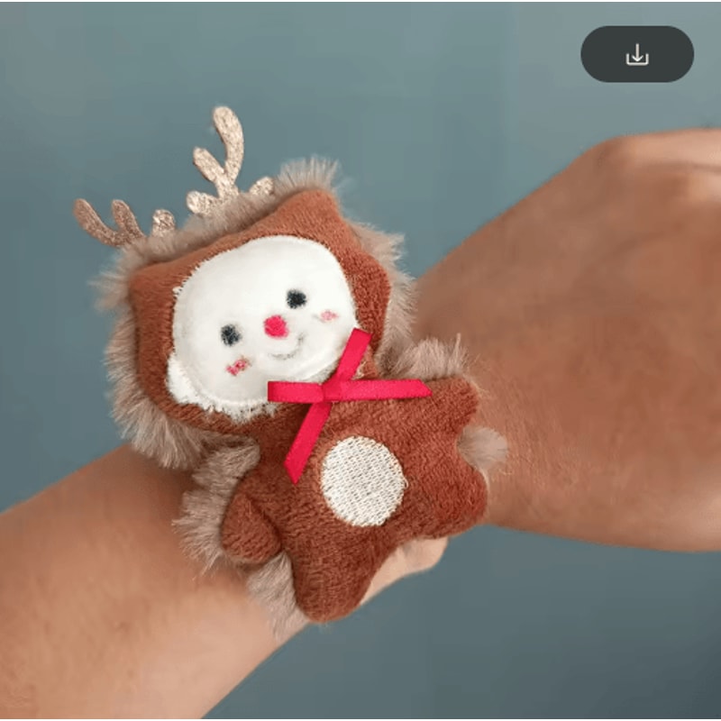 DDJOY Christmas Slap Bracelet Plush Elk And Snowman Kids Holiday Wristband 8