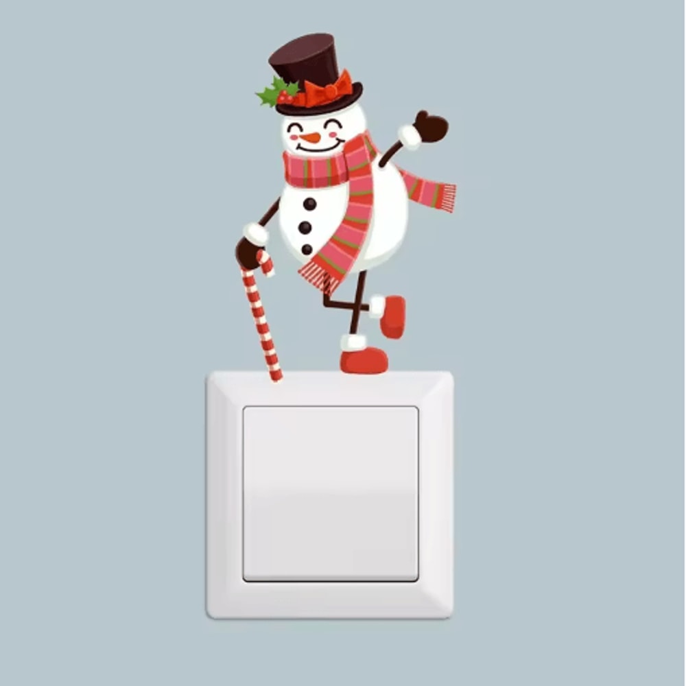 Festive Christmas Switch Wall Sticker Removable Holiday Wall Decoration 2
