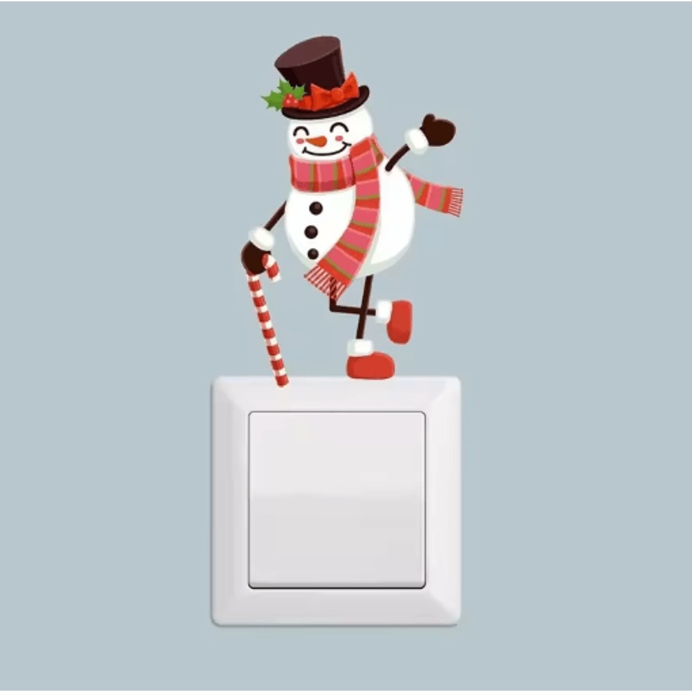 Festive Christmas Switch Wall Sticker Removable Holiday Wall Decoration 6