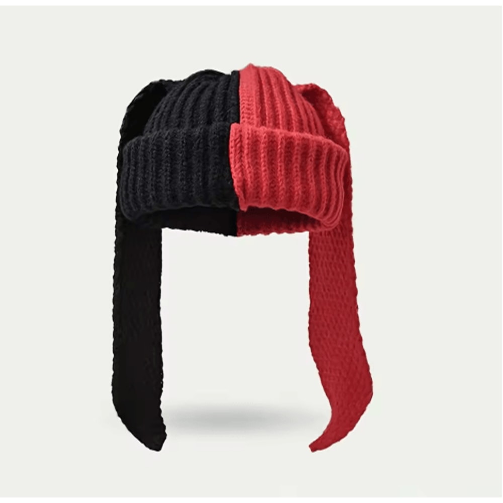 Cute Rabbit Ear Winter Hat Plush Bunny Ear Warm Hat For Women 6