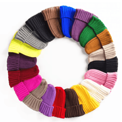 classic knitted winter hat warm wool beanie with ear protection