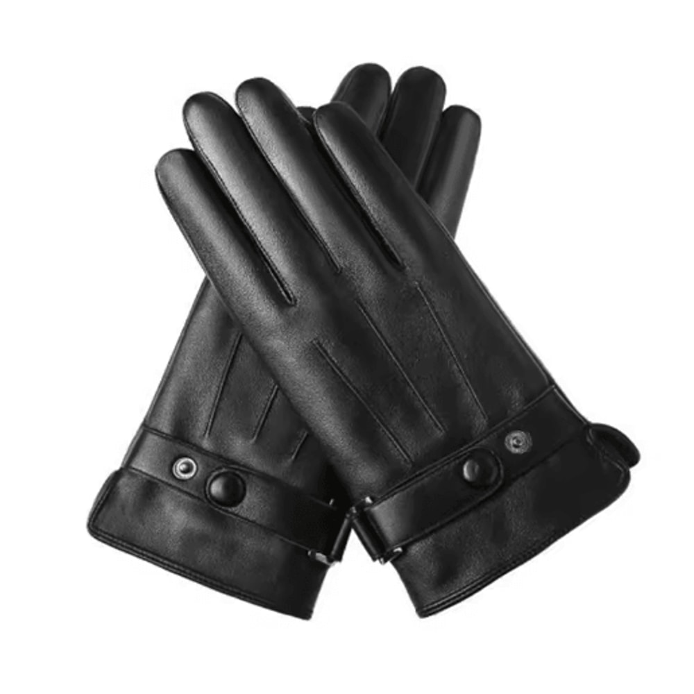 ThermaDrive Mens Leather Winter Gloves Windproof Touchscreen Gloves For Driving 1
