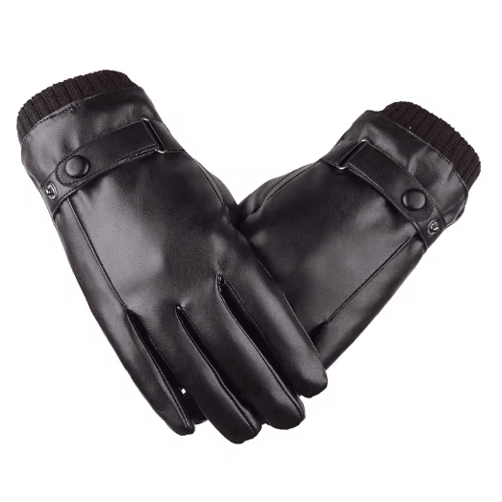 ThermaDrive Mens Leather Winter Gloves Windproof Touchscreen Gloves For Driving 2
