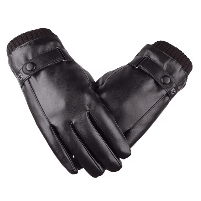 ThermaDrive Mens Leather Winter Gloves Windproof Touchscreen Gloves For Driving 2