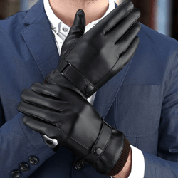 thermadrive mens leather winter gloves – windproof touchscreen gloves for driving