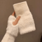 CozyLuxe Fingerless Winter Gloves Soft Plush Knitted Gloves For Women 2