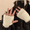 CozyLuxe Fingerless Winter Gloves Soft Plush Knitted Gloves For Women 0