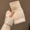 CozyLuxe Fingerless Winter Gloves Soft Plush Knitted Gloves For Women 8