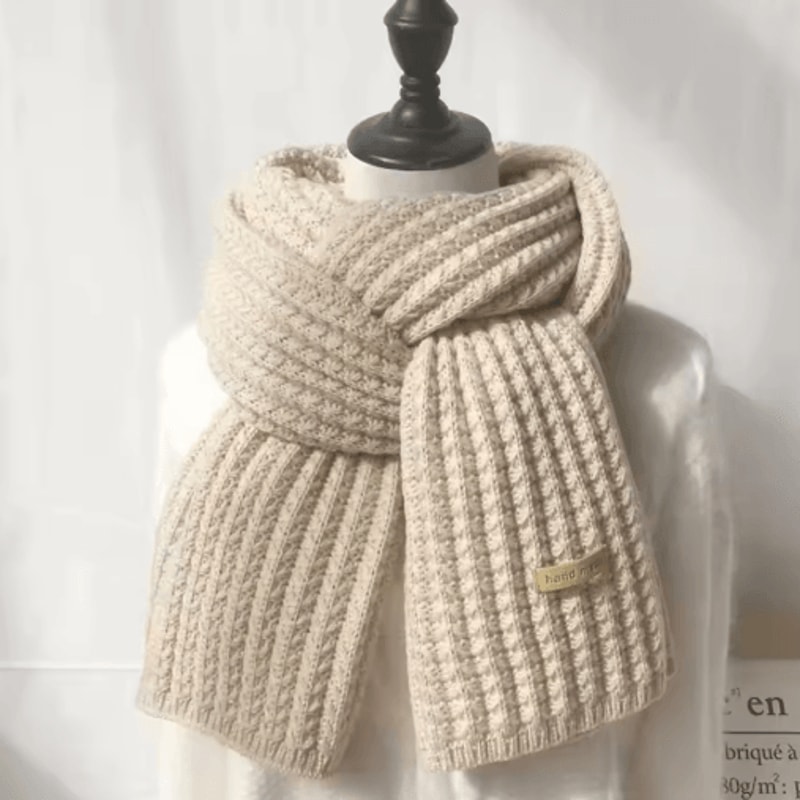 CozyCable Cashmere Knit Scarf Chunky Winter Wrap Scarf For Women Men 2