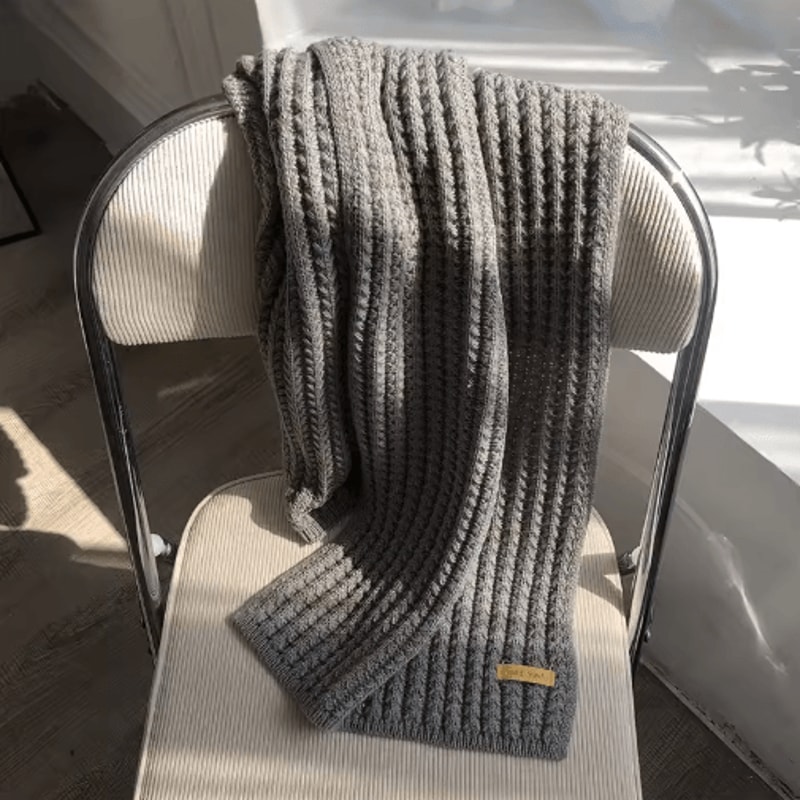 CozyCable Cashmere Knit Scarf Chunky Winter Wrap Scarf For Women Men 3