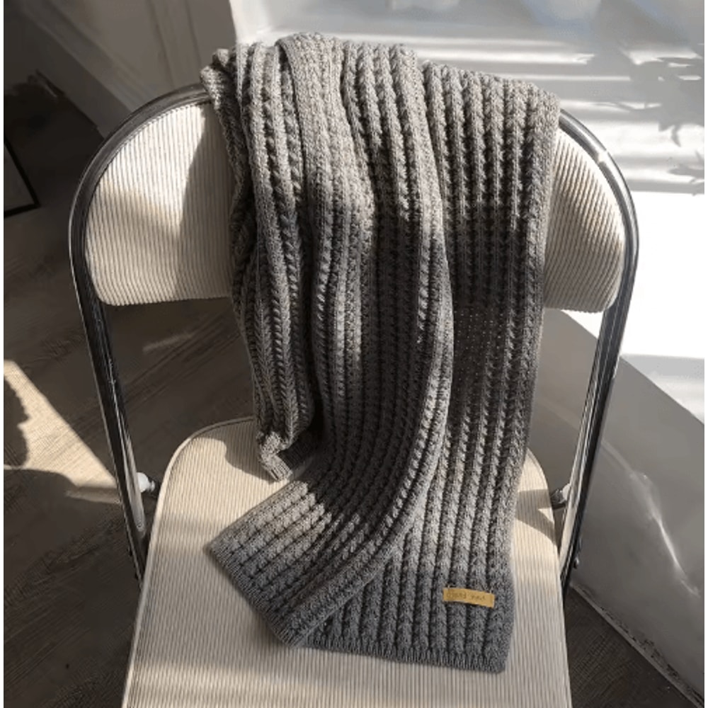 CozyCable Cashmere Knit Scarf Chunky Winter Wrap Scarf For Women Men 7