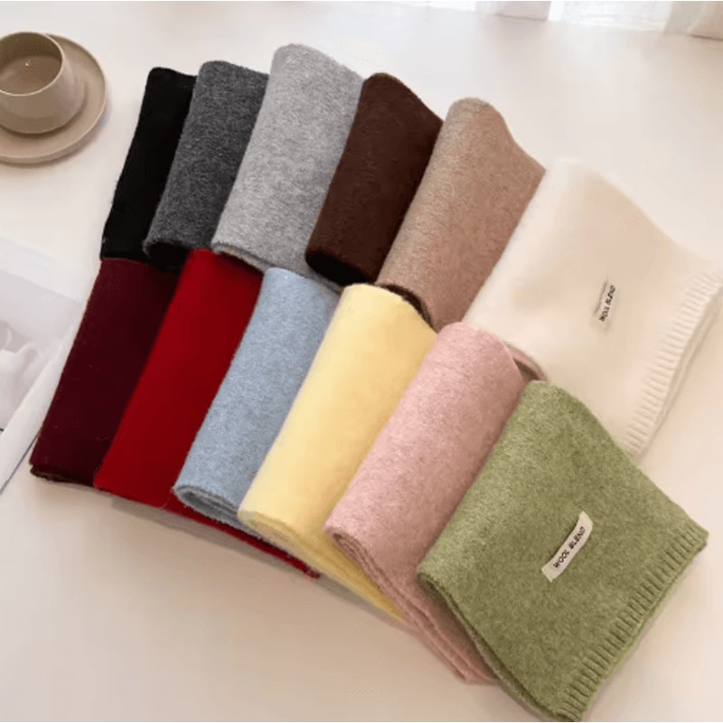 LuxeKnit Korean Winter Scarf Soft Knitted Shawl Scarf For Women 14