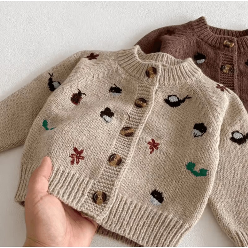 CozyBloom Baby Knitted Cardigan Sweater Soft Baby Knit Sweater For Boys Girls 3