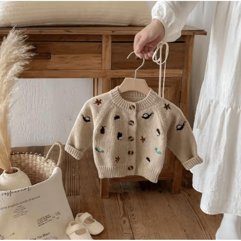 CozyBloom Baby Knitted Cardigan Sweater Soft Baby Knit Sweater For Boys Girls 5