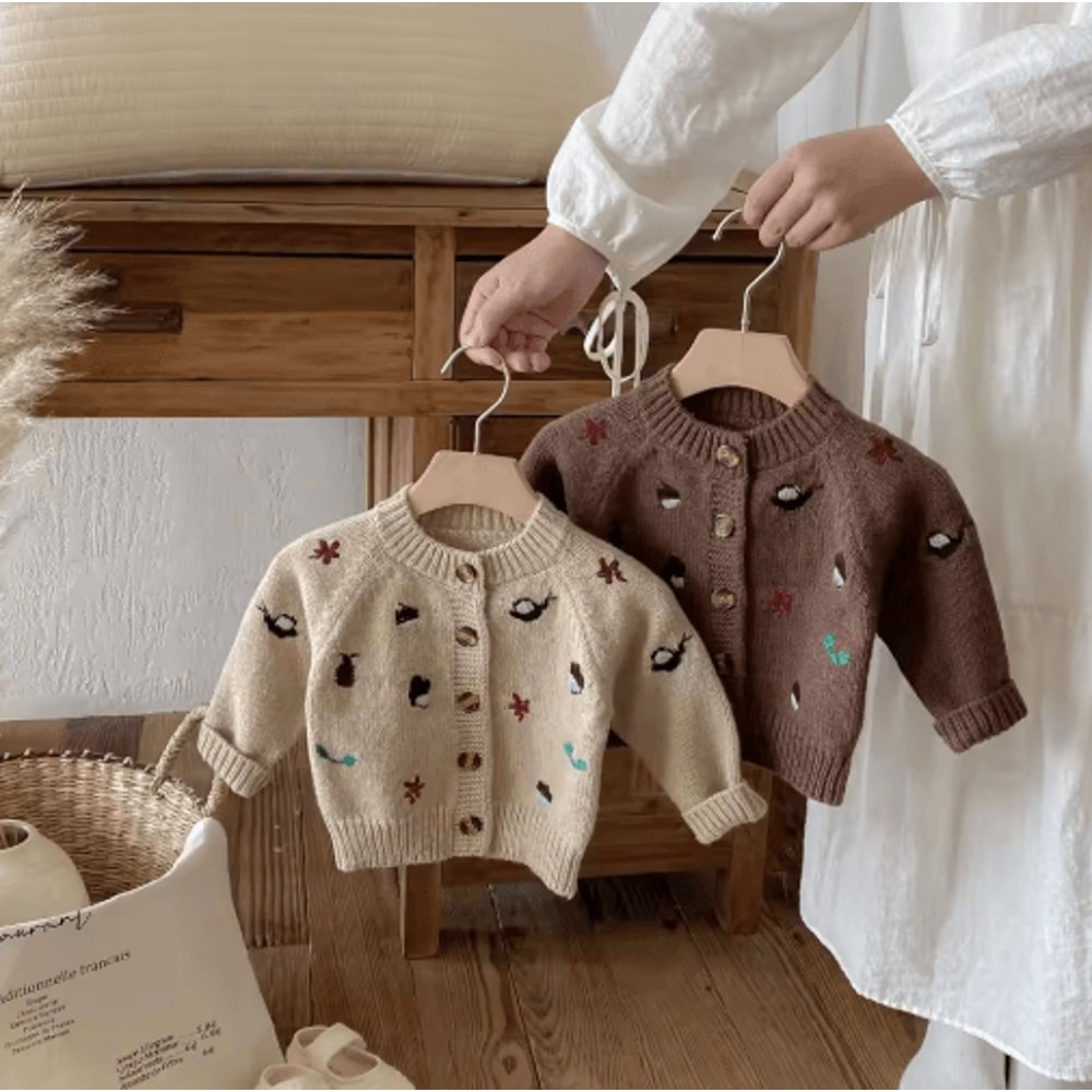 CozyBloom Baby Knitted Cardigan Sweater Soft Baby Knit Sweater For Boys Girls 0