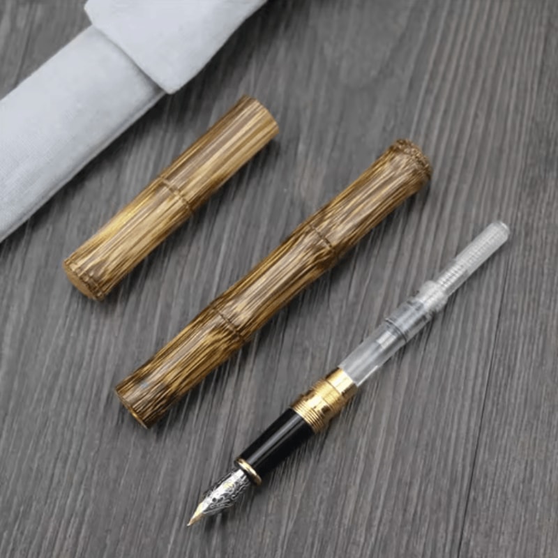 BambooCraft Wood Fountain Pen Elegant Bamboo Fountain Pen With 05mm Fine Nib 2