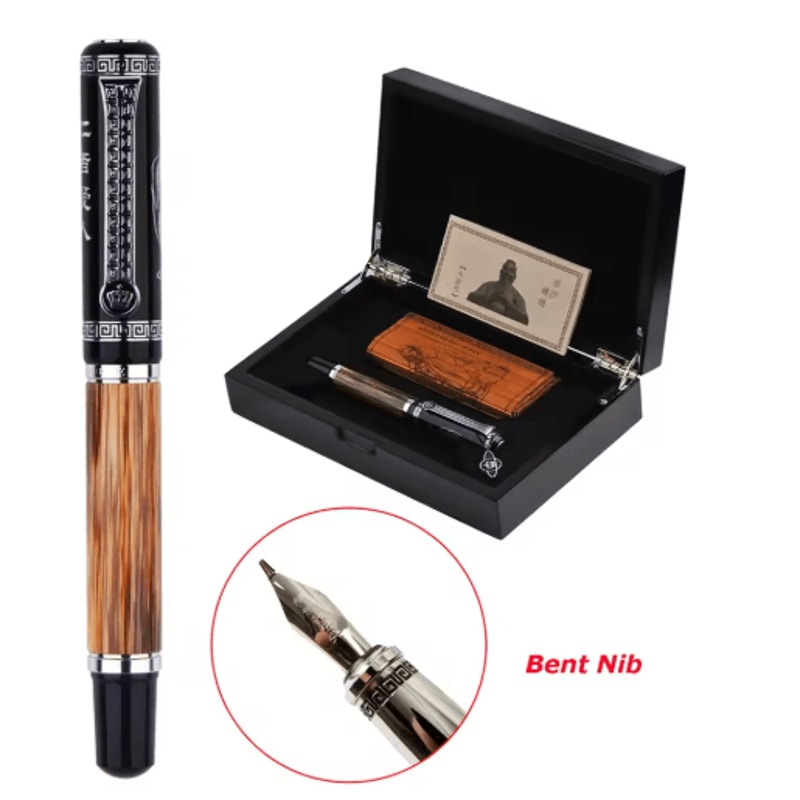 Duke Confucius Bamboo Calligraphy Fountain Pen Classic Bent Nib Fountain Pen 12mm 0