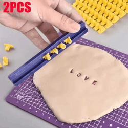 craftstamp alphabet clay embosser set – diy clay letter stamp tool for pottery & polymer clay