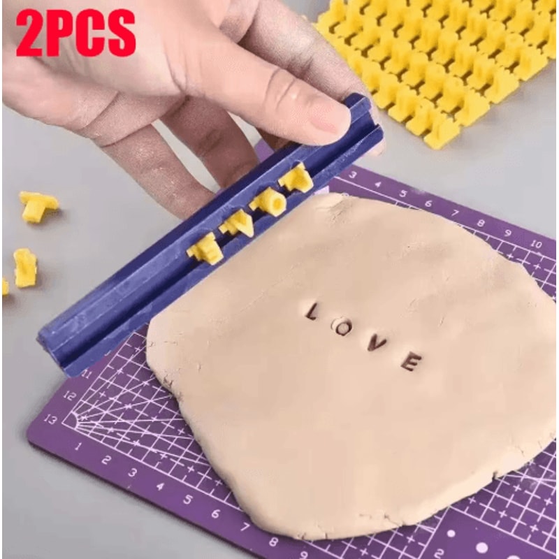 CraftStamp Alphabet Clay Embosser Set DIY Clay Letter Stamp Tool For Pottery Polymer Clay 0