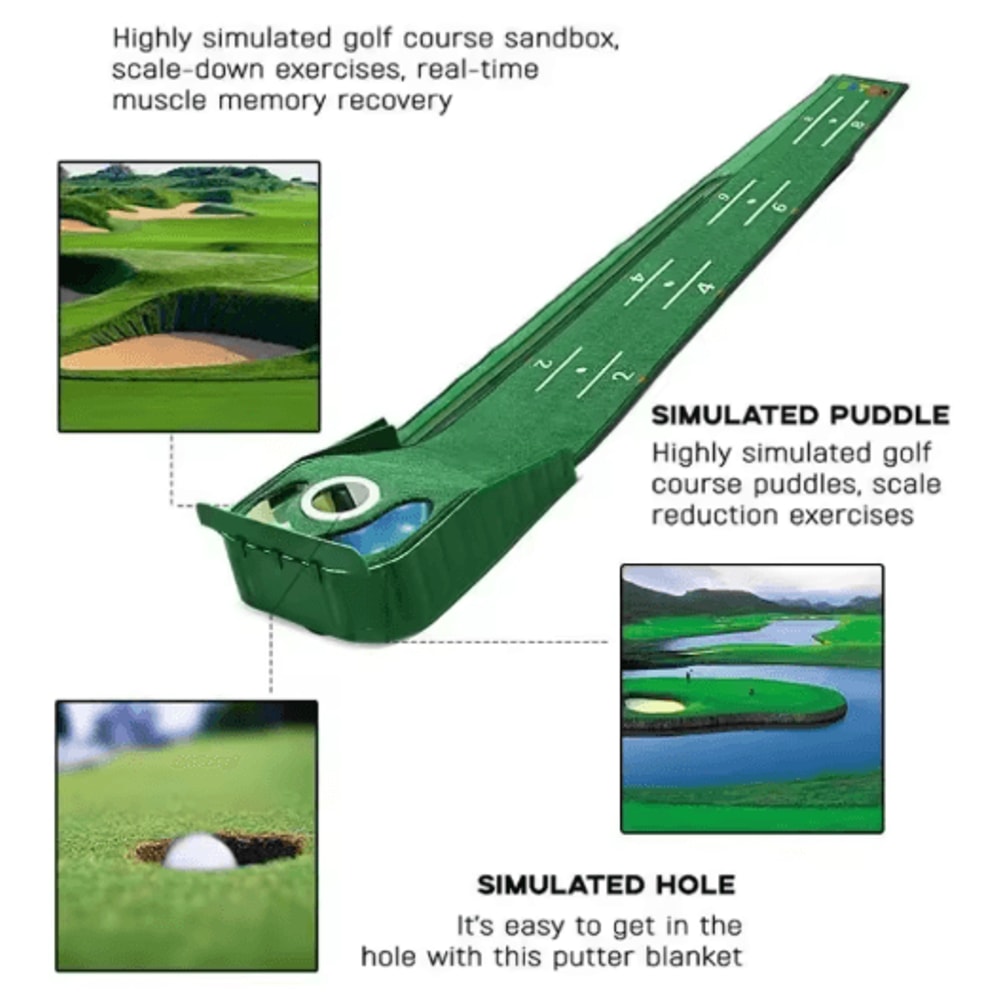 ProPutt Indoor Golf Putting Mat Professional Golf Putting Trainer With Ball Return 2