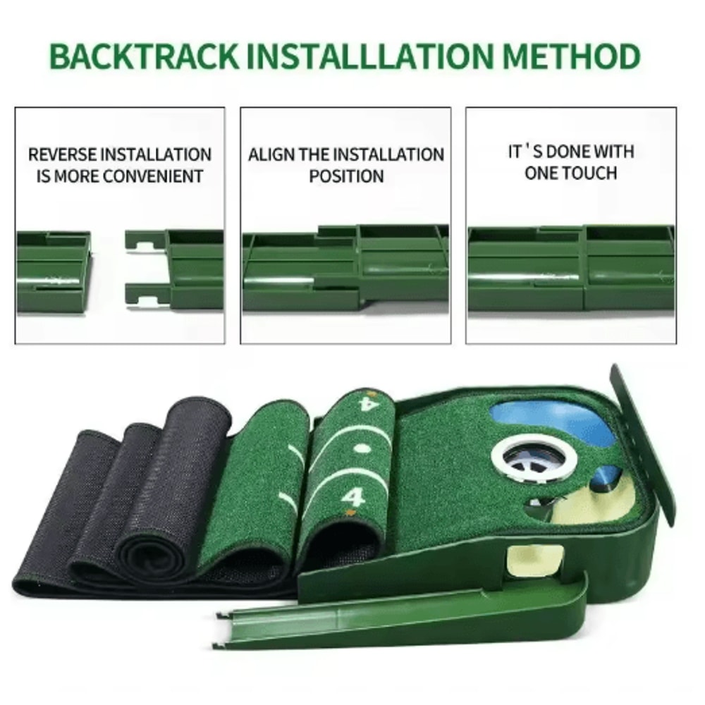 ProPutt Indoor Golf Putting Mat Professional Golf Putting Trainer With Ball Return 3
