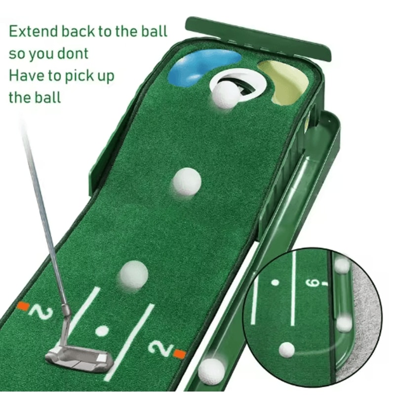 ProPutt Indoor Golf Putting Mat Professional Golf Putting Trainer With Ball Return 5