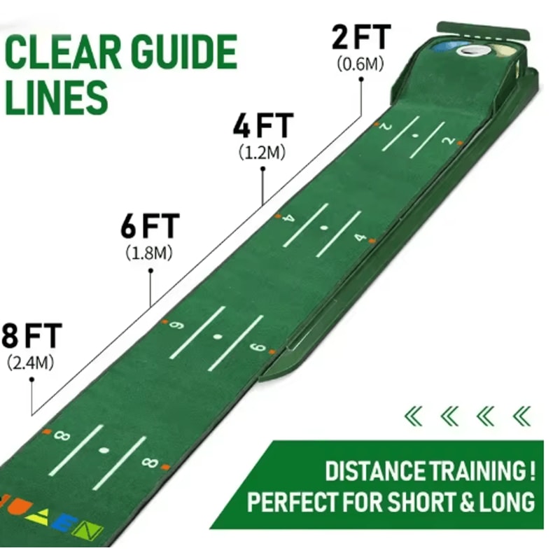 ProPutt Indoor Golf Putting Mat Professional Golf Putting Trainer With Ball Return 6