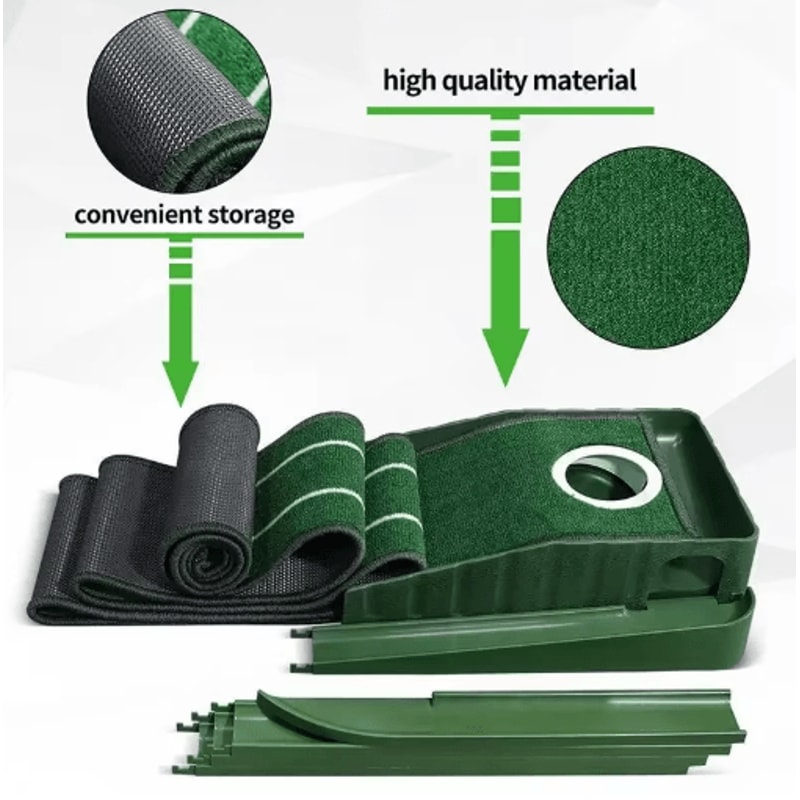 MiniPro Portable Golf Putting Mat Compact Mini Golf Practice Mat For Indoor Outdoor Use 4