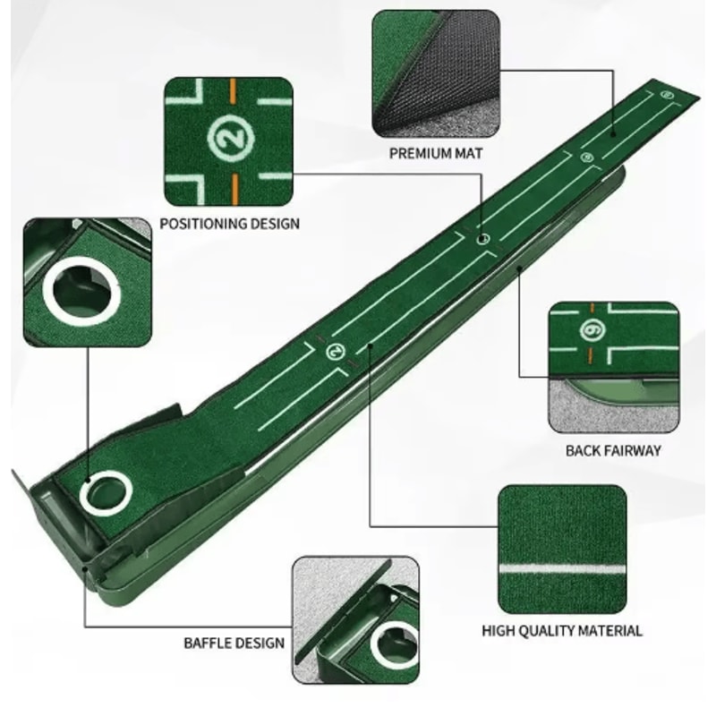 MiniPro Portable Golf Putting Mat Compact Mini Golf Practice Mat For Indoor Outdoor Use 5