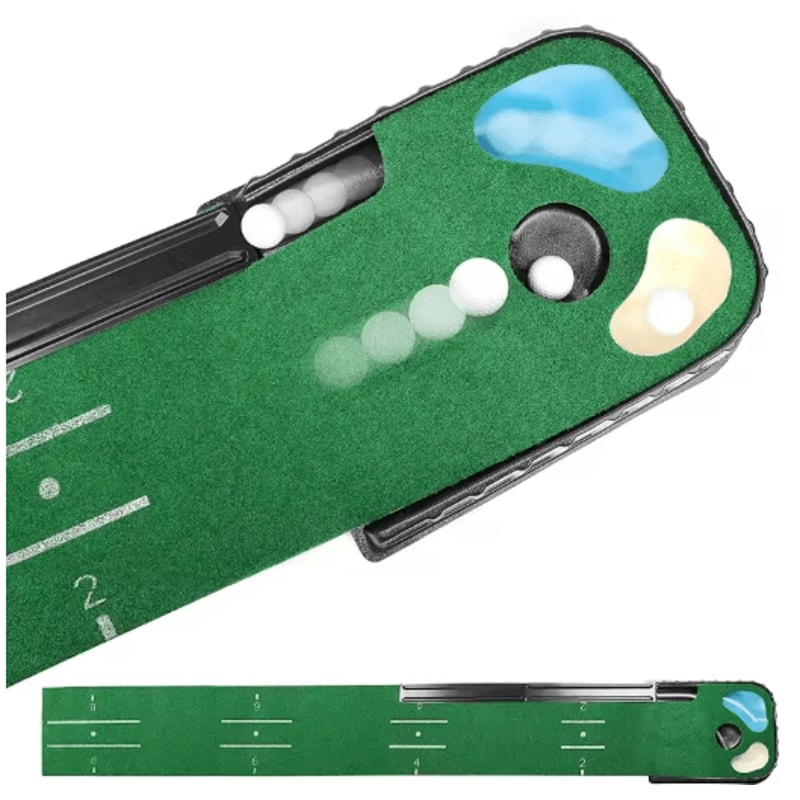 ReturnPro Golf Putting Trainer Mat Realistic Indoor Putting Mat With Ball Return 3