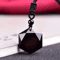 MysticCore Obsidian Pendulum Necklace Natural Obsidian Pendant Hexagram Energy Stone 0