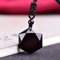 MysticCore Obsidian Pendulum Necklace Natural Obsidian Pendant Hexagram Energy Stone 0