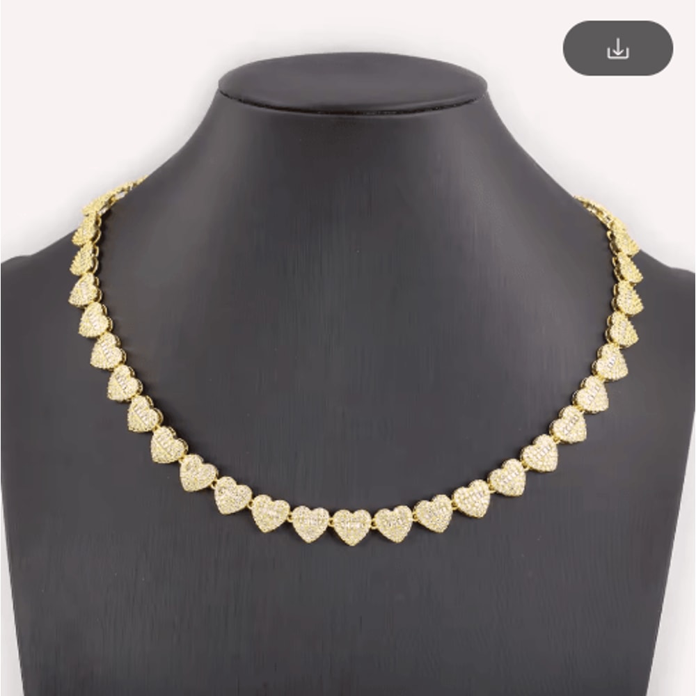 Nidin Crystal Zircon Heart Necklace Elegant Zircon Pendant Necklace For Women 1