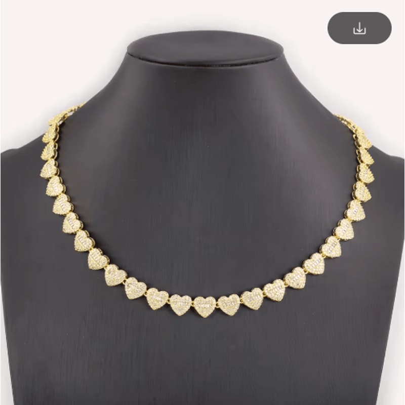 Nidin Crystal Zircon Heart Necklace Elegant Zircon Pendant Necklace For Women 1