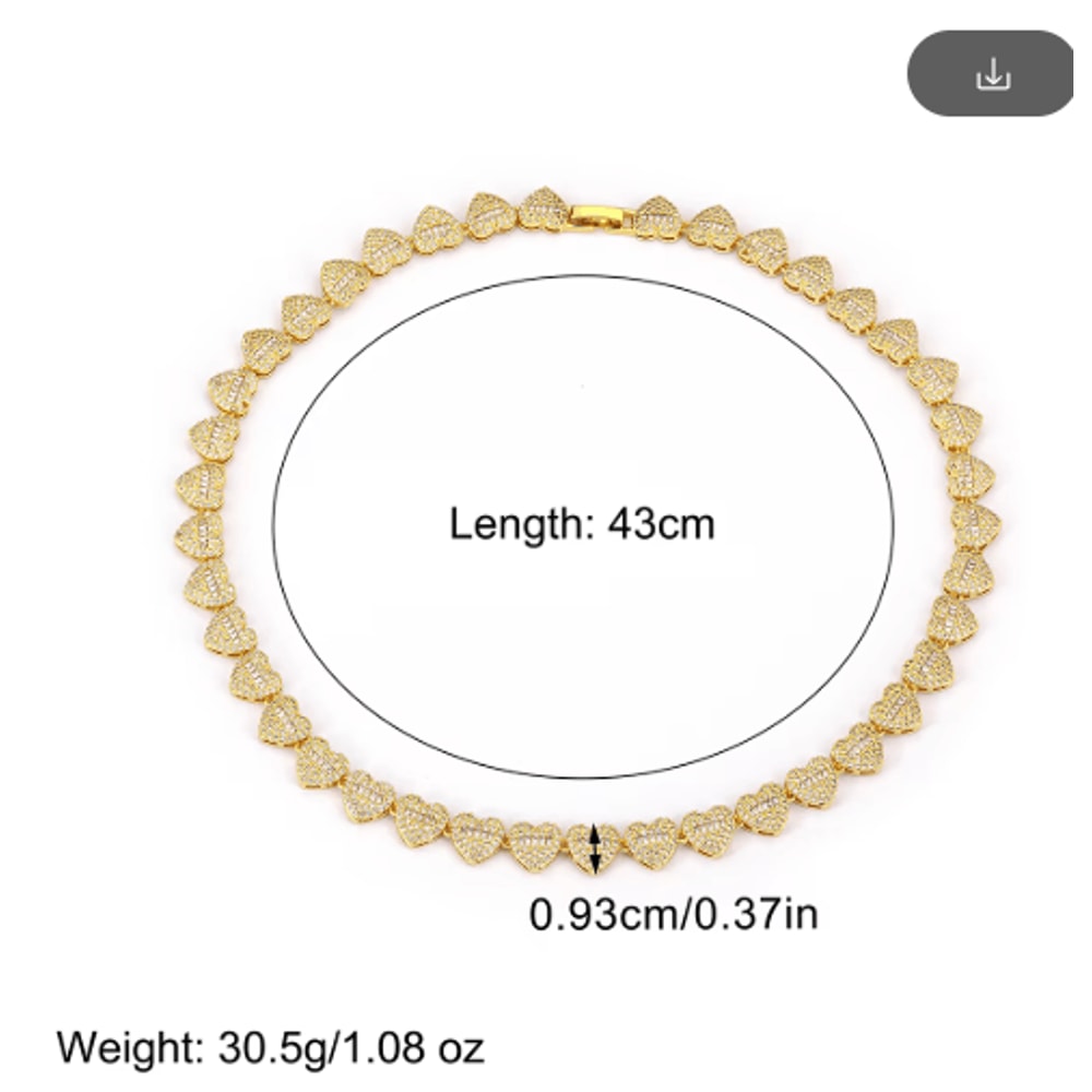 Nidin Crystal Zircon Heart Necklace Elegant Zircon Pendant Necklace For Women 4