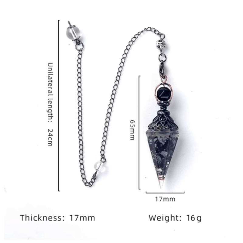 HarmonyStone Crystal Pendulum Necklace Natural Chakra Crystal Pendant Hexagonal Cone 7