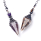 HarmonyStone Crystal Pendulum Necklace Natural Chakra Crystal Pendant Hexagonal Cone 8