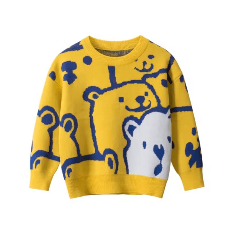 CozyCharm Kids Knit Pullover Sweater Soft Toddler Knit Sweater For Boys Girls 1