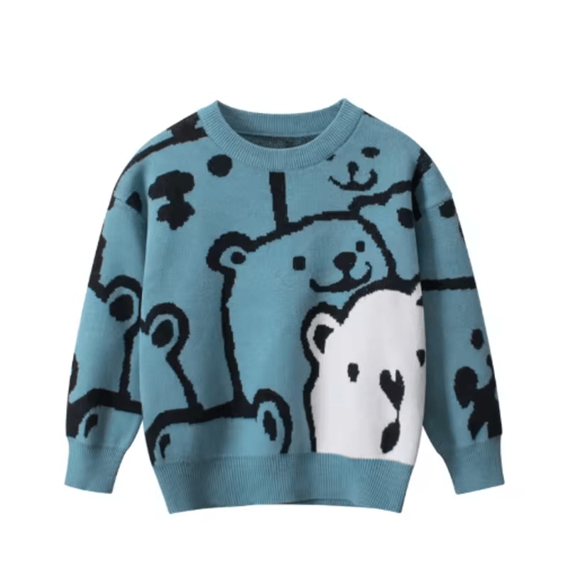 CozyCharm Kids Knit Pullover Sweater Soft Toddler Knit Sweater For Boys Girls 2