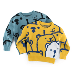 cozycharm kids knit pullover sweater – soft toddler knit sweater for boys & girls