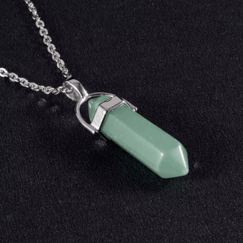 CrystalPoint Obsidian Chakra Pendant Necklace Natural Crystal Pendulum Necklace Hexagonal Point 1