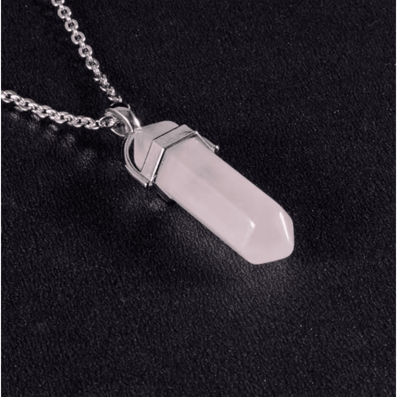 CrystalPoint Obsidian Chakra Pendant Necklace Natural Crystal Pendulum Necklace Hexagonal Point 4