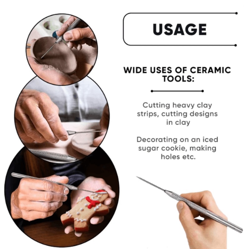 TexturePro Clay Needle Tool Set Precision Ceramic Texture Tool For Sculpting Detailing 7