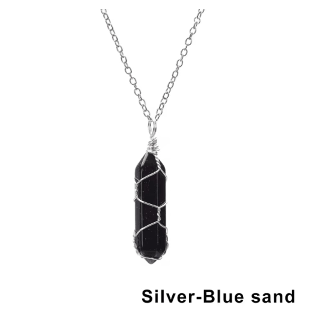 AmoraGem Amethyst Crystal Necklace Elegant Wire Wrapped Crystal Pendant Hexagonal Stone 1